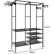 Klädhängare Ställ / Kapphängare med Hyllor - 170cm