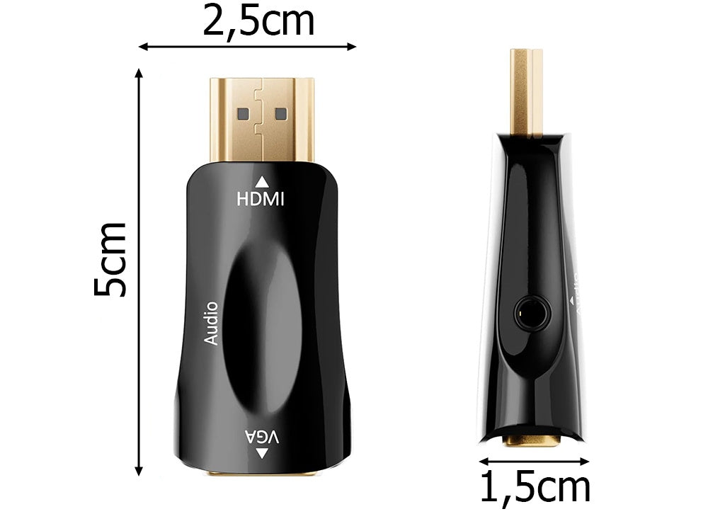 HDMI till VGA Adapter med 3.5mm AUX