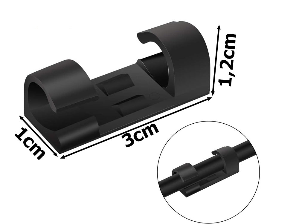 20-Pack Självhäftande Kabelhållare - Kabelclips