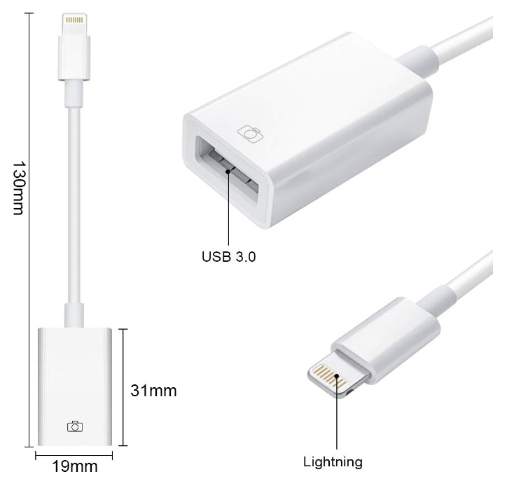 OTG Adapter för iPhone - USB 2.0 till Lightning