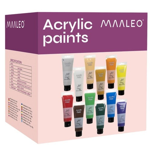 Akrylfärger Set - 12x100ml - Konstnärsfärg