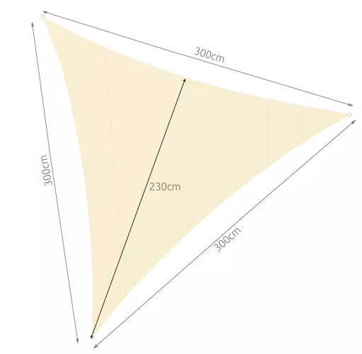 Solsegel / Segelduk - Vattentät - 4x4x4 m - 180g/m2