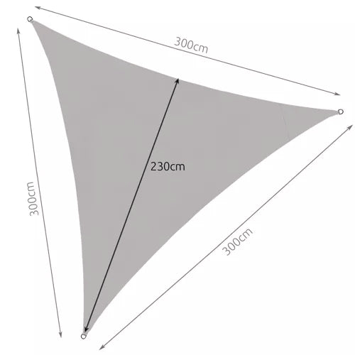 Solsegel / Segelduk - Vattentät - 3x3x3 m - 180g/m2