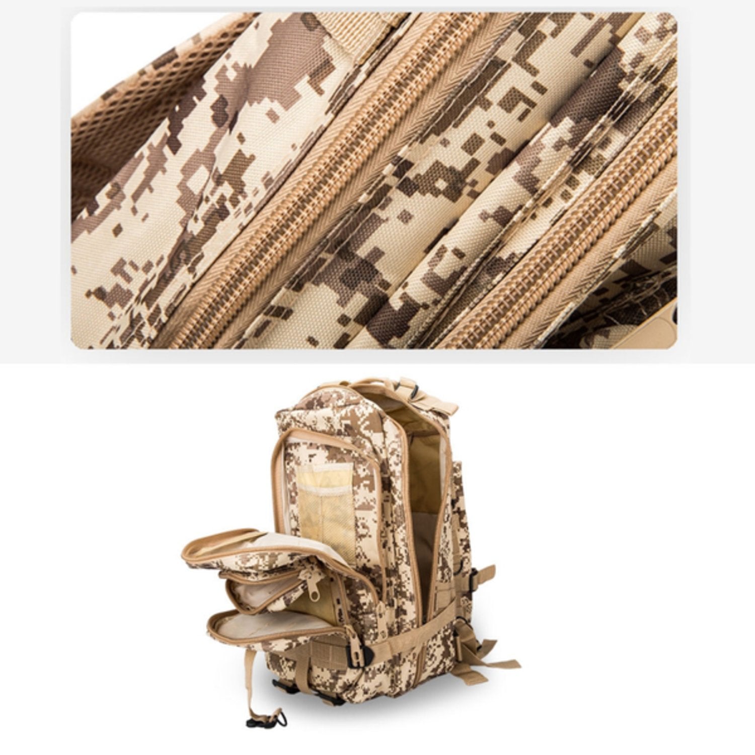Militärväska / Ryggsäck i Nylon, Camouflage - 25 Liter