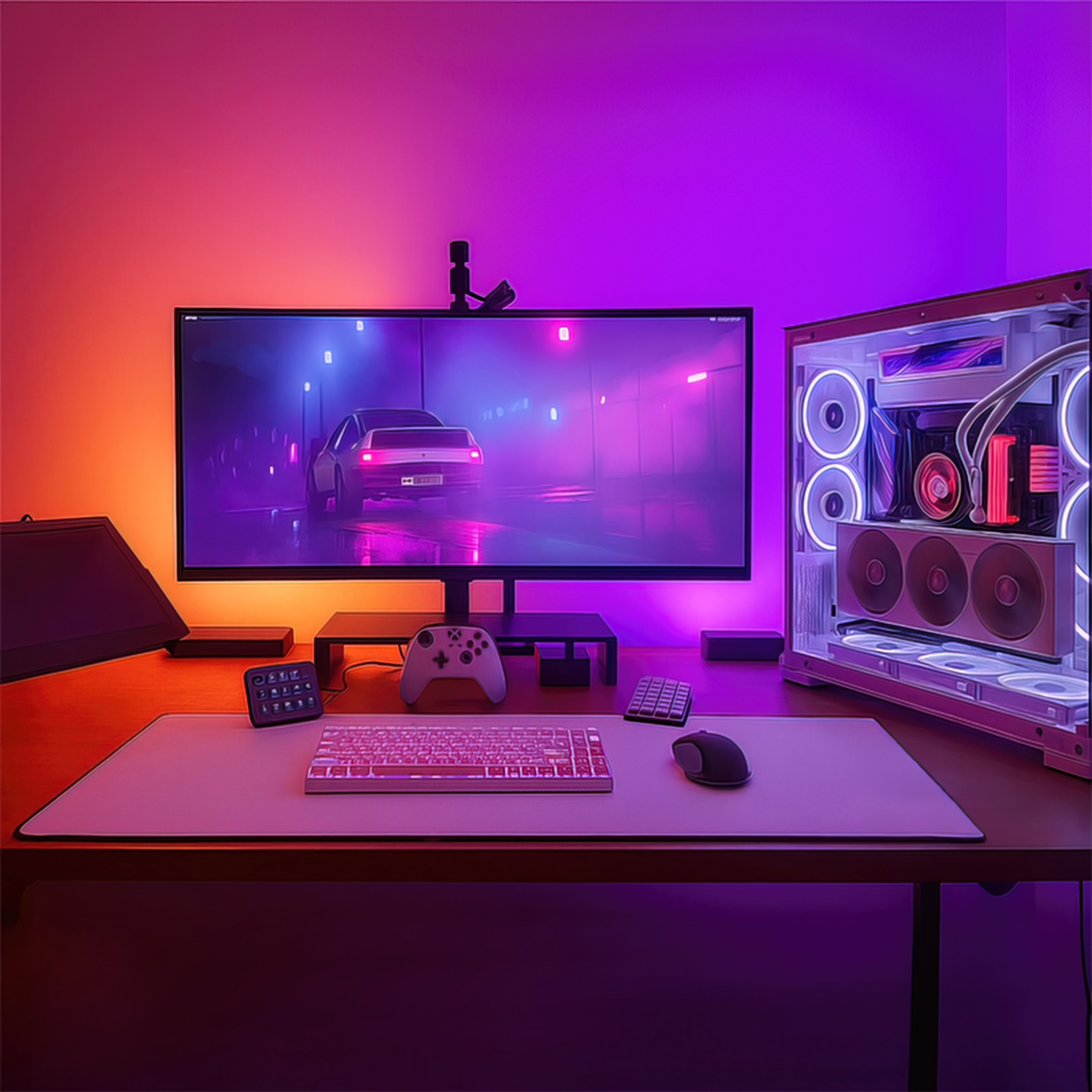 Gamingmusmatta Vit - 90x40cm
